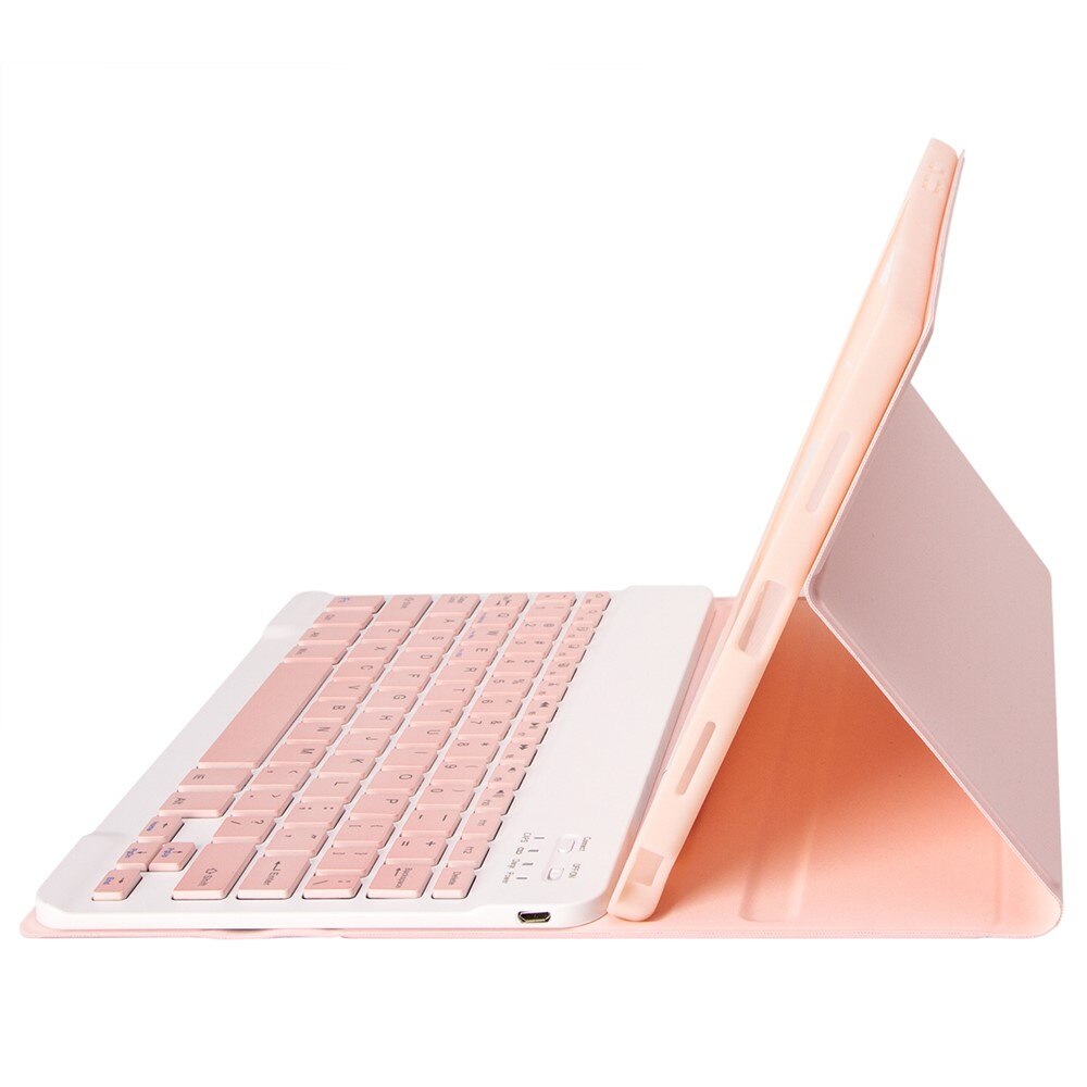 Husa cu tastatura pentru Samsung Galaxy Tab S11, 2 in 1, slot pentru stylus, roz