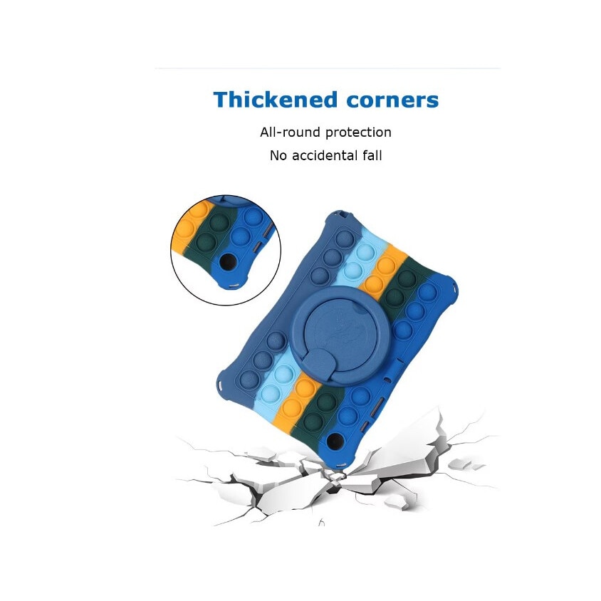 Husa de protectie pentru tableta, all inclusive, groasa, rezistenta la socuri, rezistenta la cadere, portabila, compatibila cu Samsung Tab A9 PLUS 11 inch, cu lant si pix capacitiv, suport rotativ 360°, culoare roz