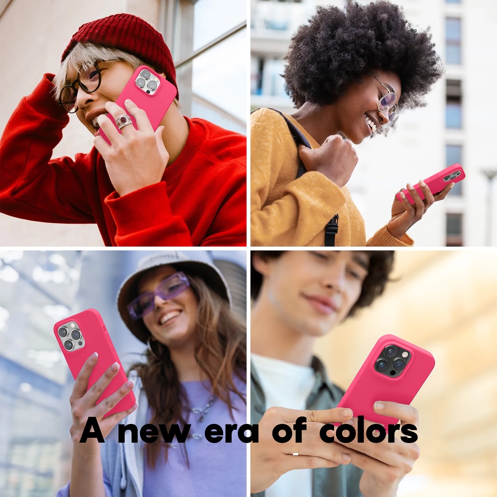 Husa CASEY STUDIOS™ pentru Apple iPhone 14 Pro Max, Soft Silicone Premium, Microfibra in Interior, Fuchsia, de Protectie, Ultra Slim, pentru Incarcare Wireless, Margini Ridicate pentru Protectia Ecranului si a Camerelor