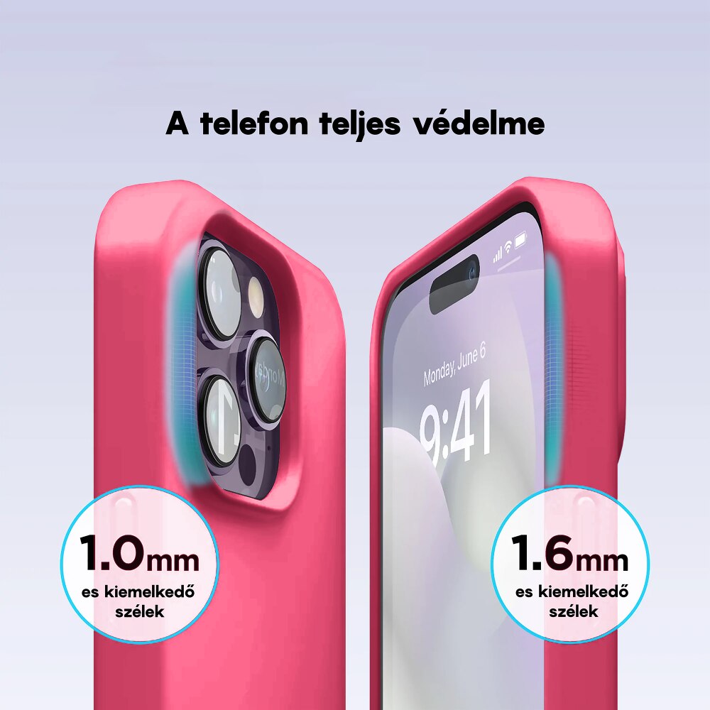 Husa CASEY STUDIOS™ pentru Apple iPhone 14 Pro Max, Soft Silicone Premium, Microfibra in Interior, Fuchsia, de Protectie, Ultra Slim, pentru Incarcare Wireless, Margini Ridicate pentru Protectia Ecranului si a Camerelor