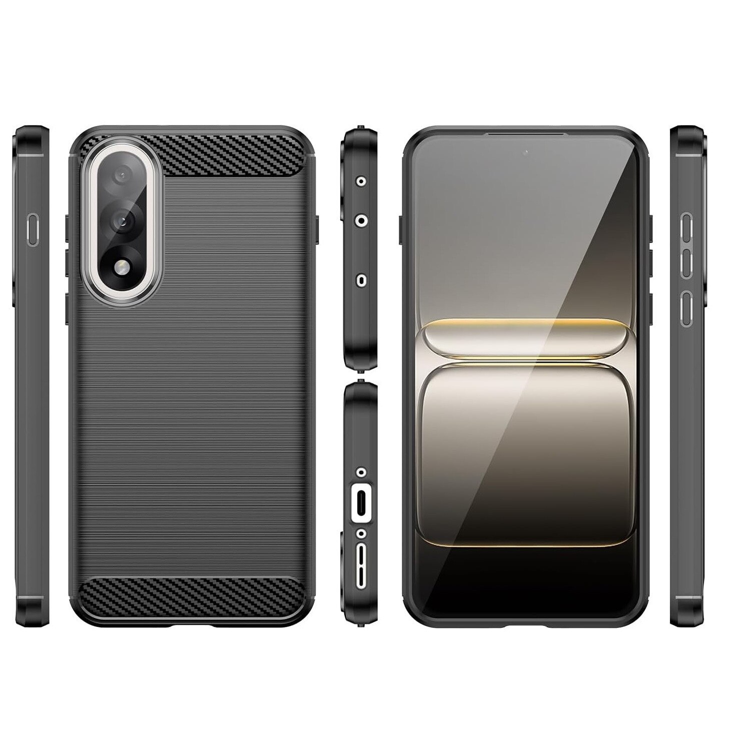 Husa pentru OnePlus Nord 5 Carbon Liquid Silicone Negru