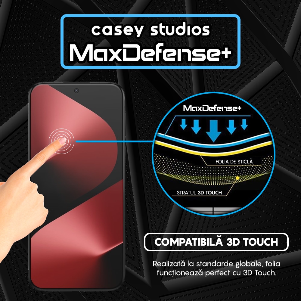 Folie Sticla CASEY STUDIOS™ compatibila cu Huawei Pura 80 Pro, Full Cover 3D, Full Glue, Sticla Securizata, Duritate Militara, Ultra HD, Protectie Profesionala Ecran 3D, Anti Zgarieturi, Anti Socuri, Margini Negre