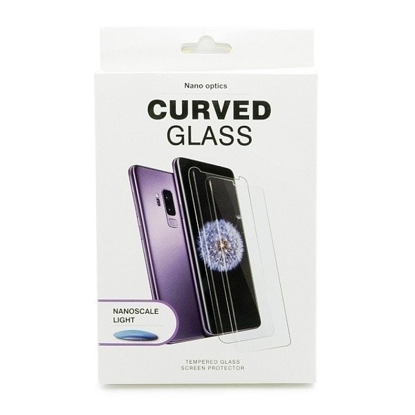 Folie sticla curbata cu gel UV, Full Glue, compatibila cu Samsung Galaxy S8 Plus, transparenta