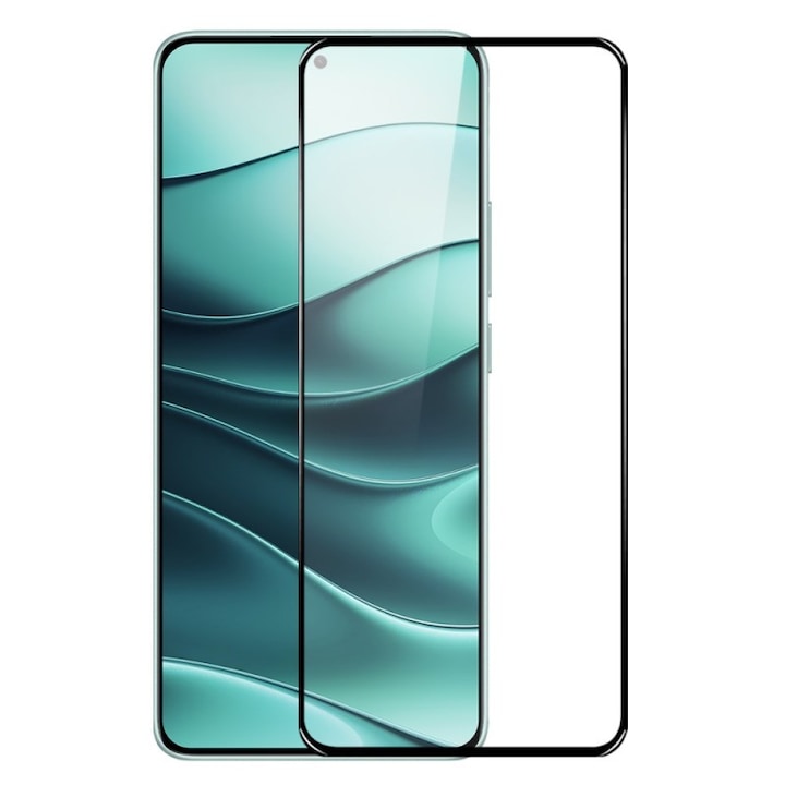 Folie Sticla Securizata, Flippy, Pentru Xiaomi 14 Ultra, Full Glue, Margini Negre, Transparent