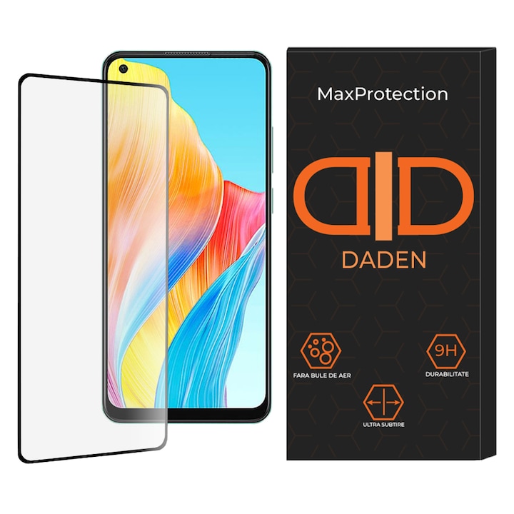 Folie Sticla pentru Oppo A78 4G Daden MaxProtection, Full Cover, Protectie Profesionala, Ultra Rezistenta, Calitate Premium