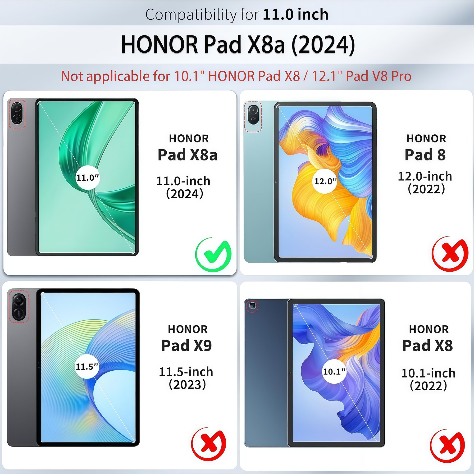 Husa Smart Cover Omelivon pentru Honor Pad X8a, Stand Pliabil tip Y, Spate Transparent, Portocalie, 11 inch