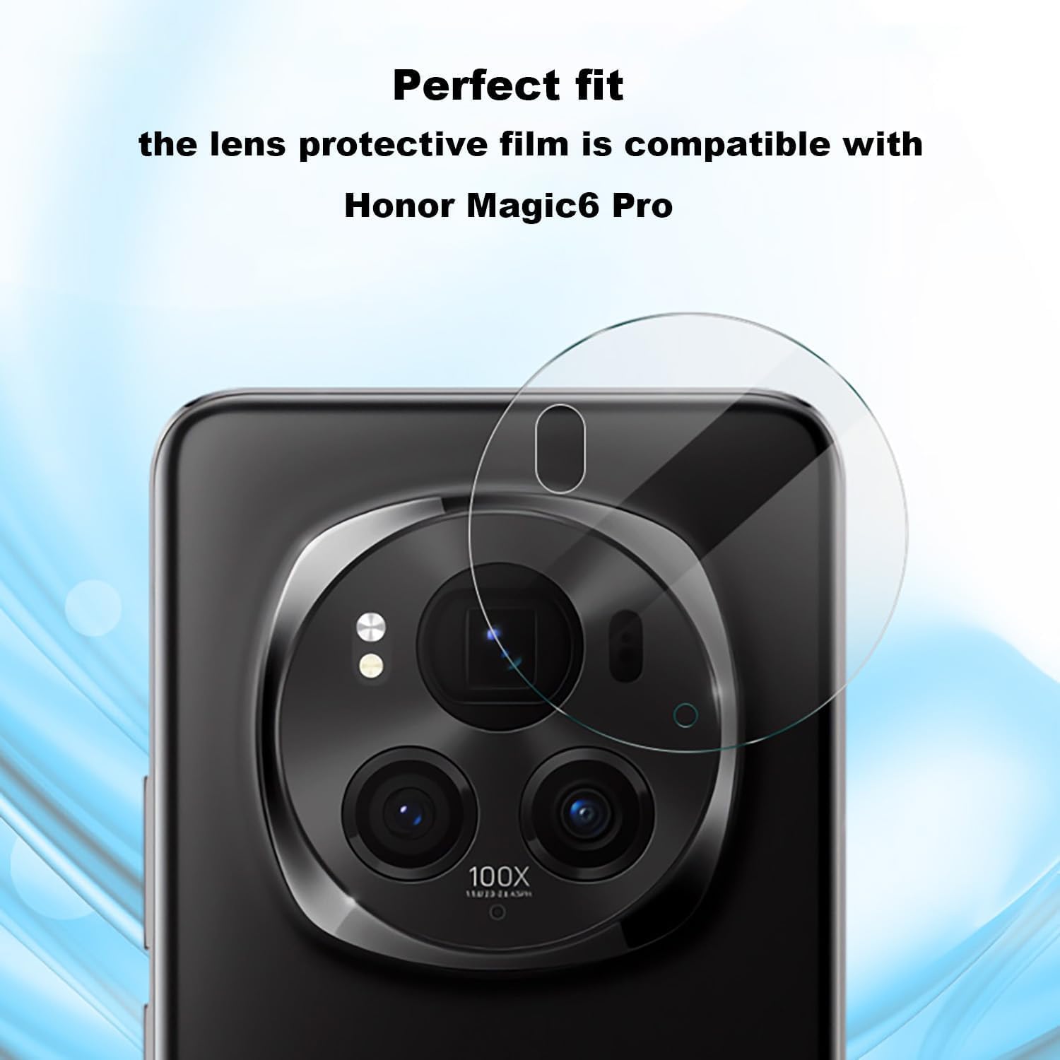 Set 2 Folii Protectie Camera pentru Honor Magic 6 Pro, Sticla Securizata, Transparenta, Anti-Scratch, 9H