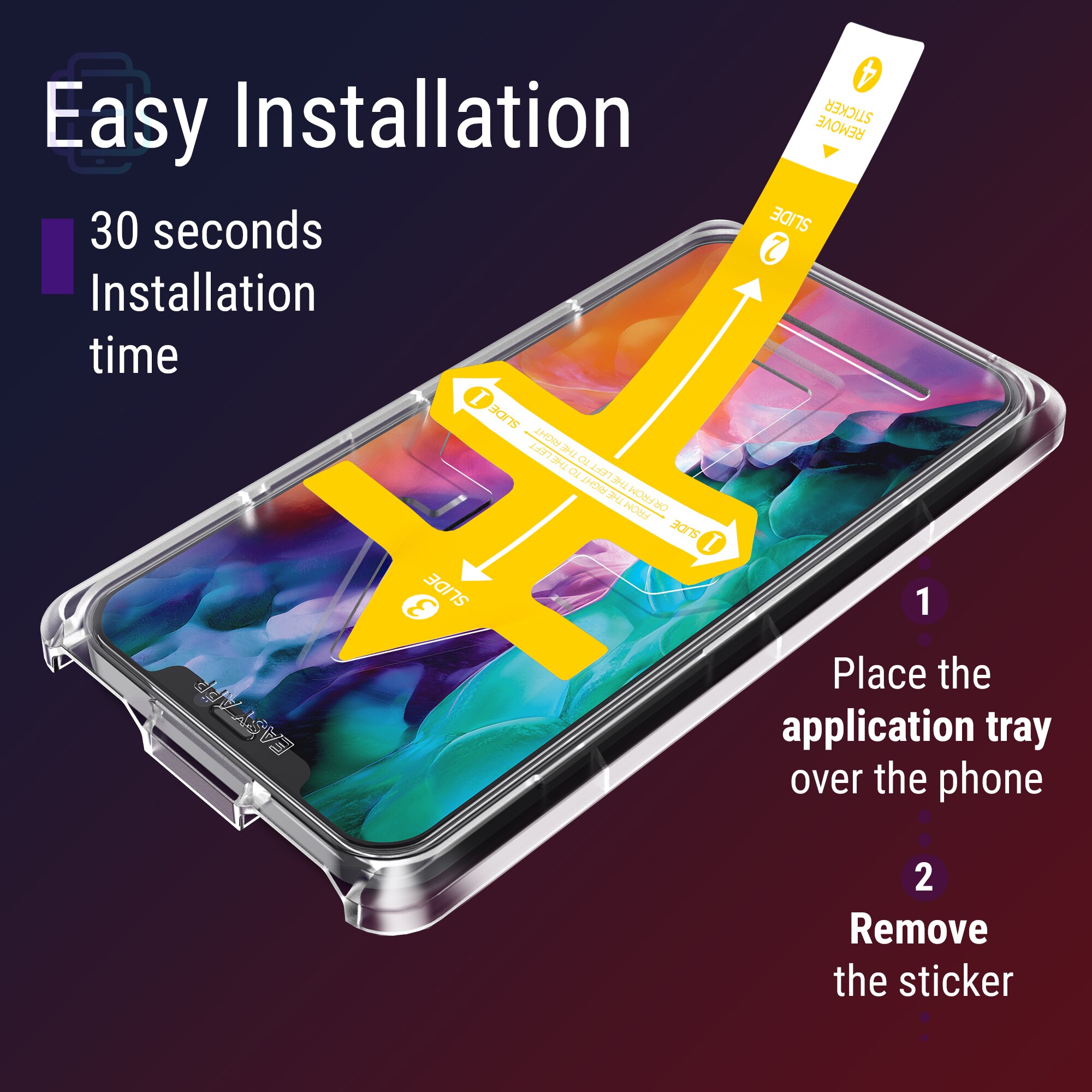 Set 2 Folii sticla pentru iPhone 12 Pro Max, Full Cover 3D, DefenSlim, instalare usoara si rapida cu dispozitiv de potrivire automata in 30 sec cu Easy Install Kit patentat, protectie telefon