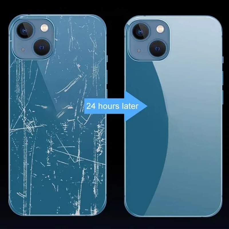 Folie Spate compatibila cu Apple iPhone 15 Pro Max, Silicon Hydrogel Regenerabil, Flexible Hydro-Crystal, Protectie Completa, Full Glue, Instalare usoara, Aplicare Fara Bule, Clear