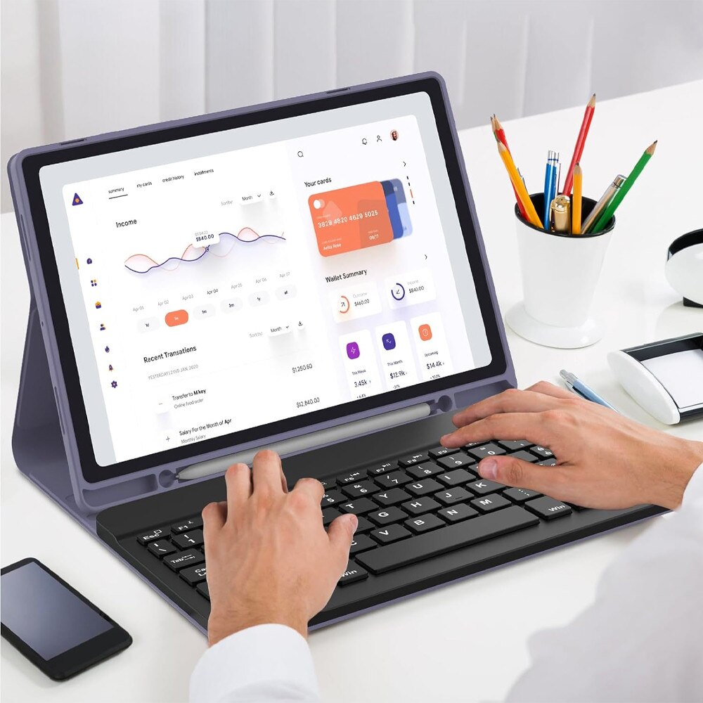 Husa Tableta FlexPro pentru Apple iPad Pro 13 (2024), Protectie Completa, Functie Stand, Suport Creion, Mov