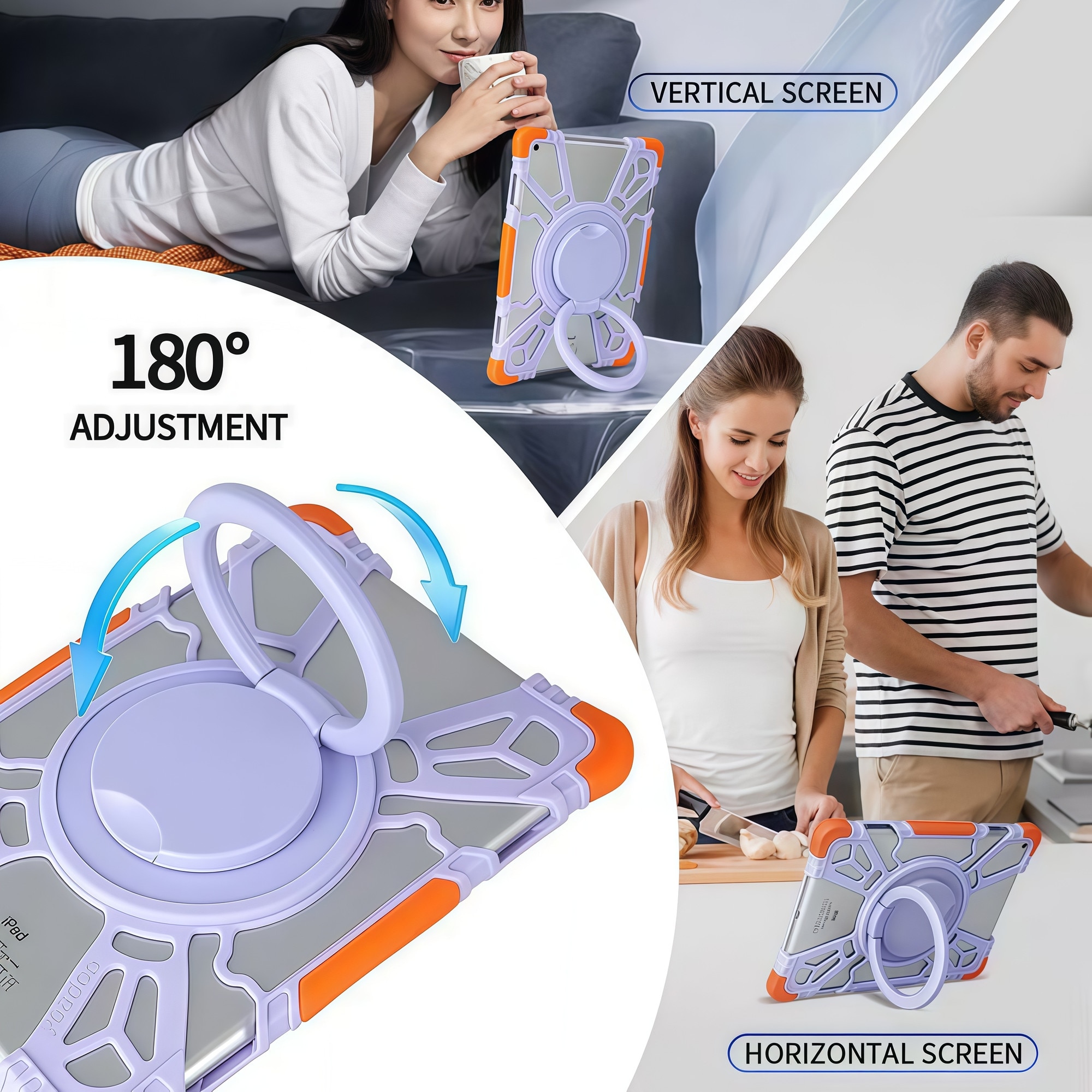 Husa Tableta Universala 9.5 - 11 inch, Heavy Duty pentru Allview Viva H1003 / Vonino Magnet / Samsung, Silicon Lichid Premium, Protectie Dubla, Stand 360, Roz Fucsia cu Roz