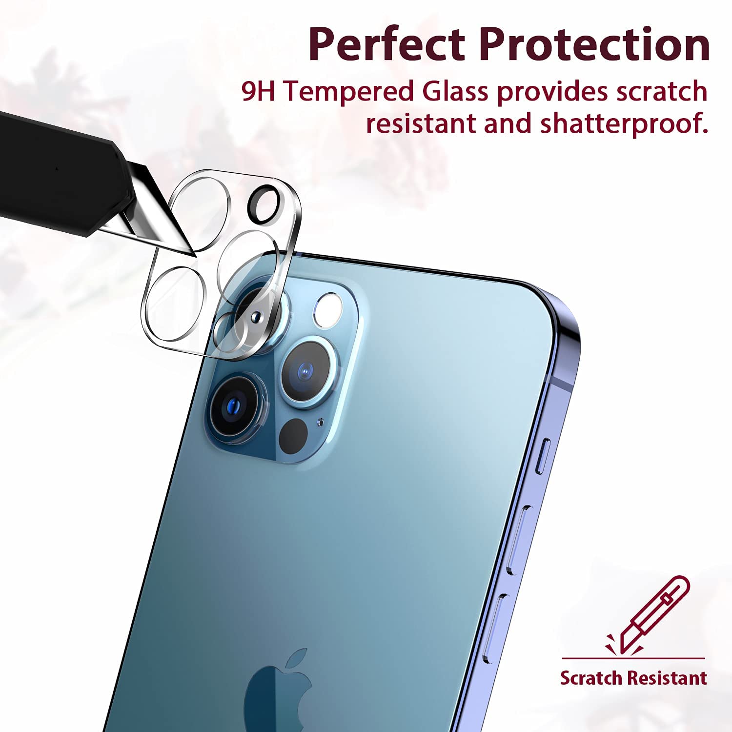 Protectie sticla pentru camere compativil Apple iPhone 12 Pro Max, transparent