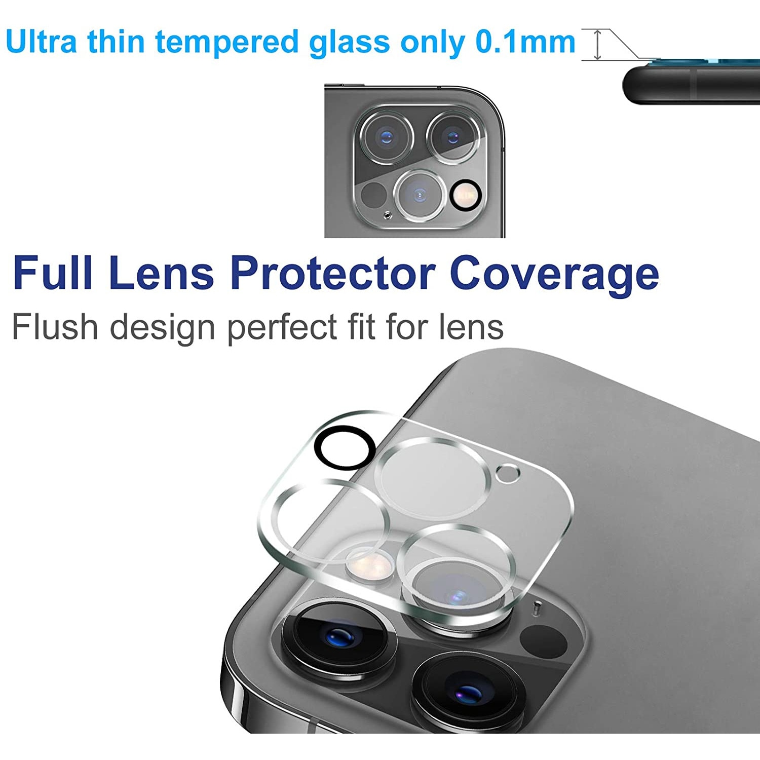 Protectie sticla pentru camere compativil Apple iPhone 12 Pro Max, transparent
