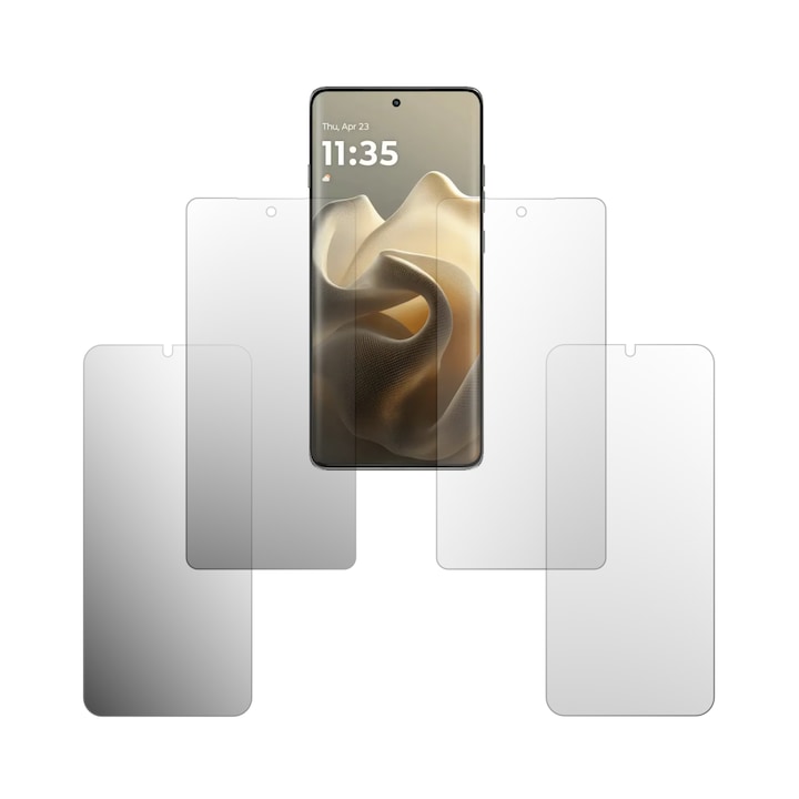 Set 4X Folie Protectie Ecran Folie24, pentru Motorola Edge 60 Pro, 2X Ultra-Clear + 2X Mate, Acoperire Full-Display si Case-Friendly, Adezive, Flexibile cu Auto Regenerare