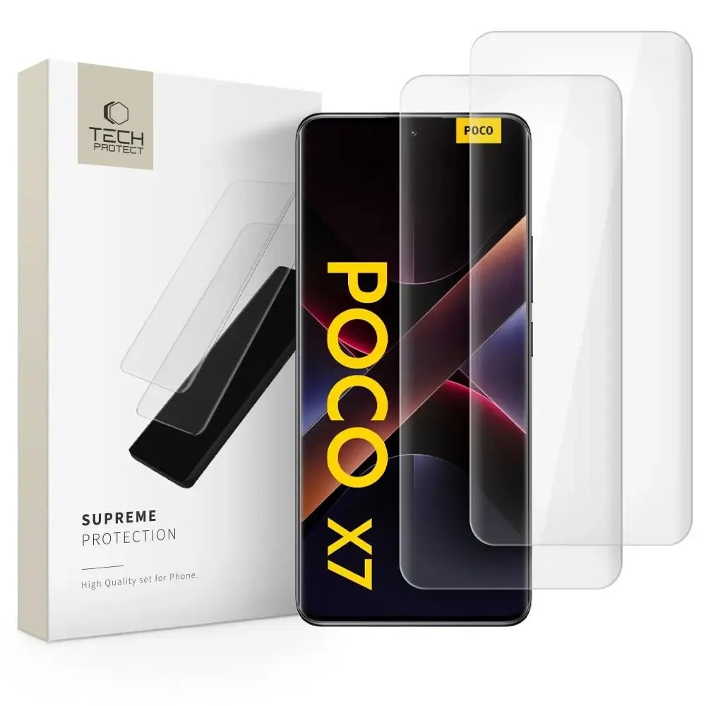 Set 2 folii protectie cu lampa UV TECH-PROTECT compatibil cu Xiaomi Redmi Note 14 Pro 4G / 5G / Note 14 Pro Plus / Poco X7 5G Clear