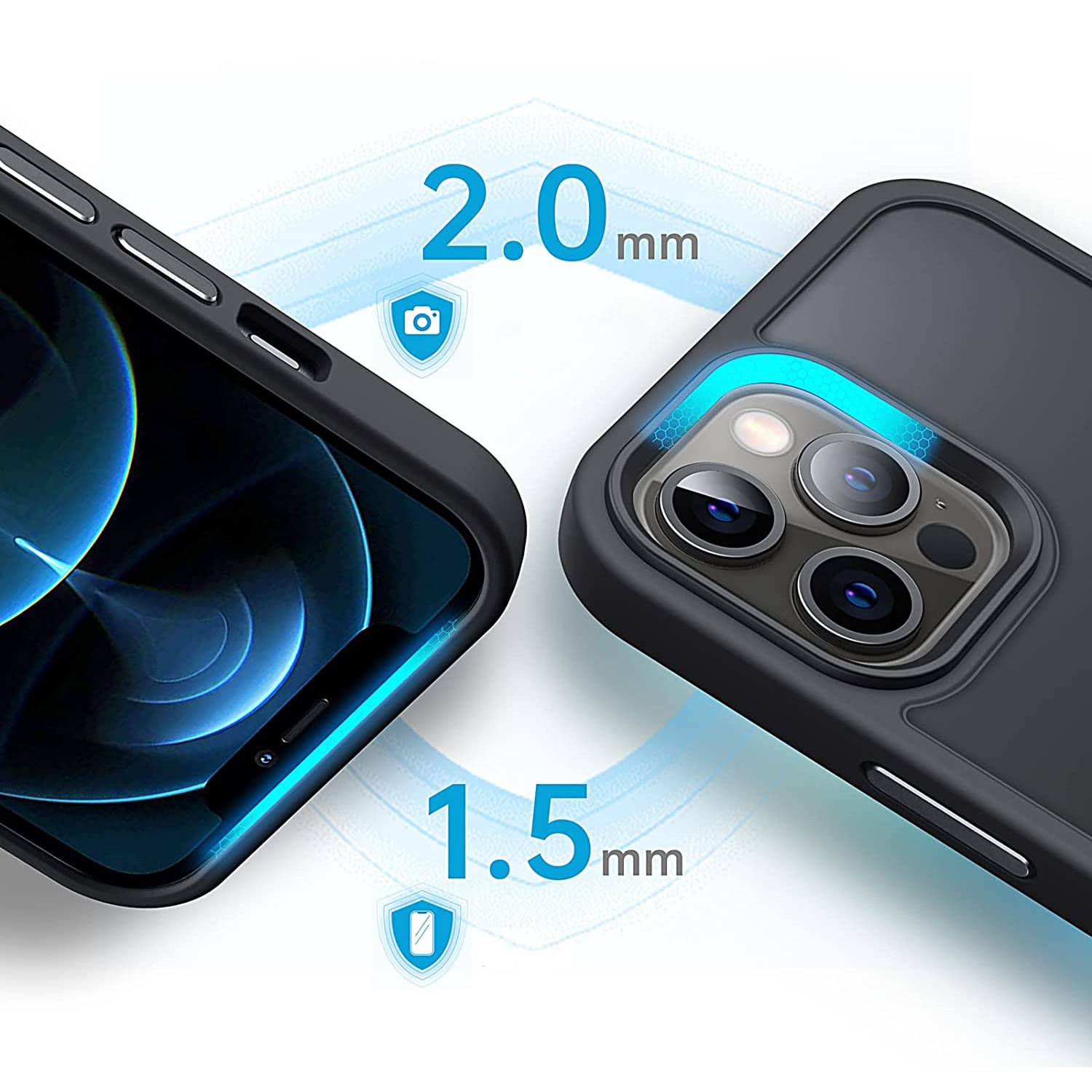 Husa pentru IPhone 12 / 12 PRO, MobileSmart MagSafe, Hybrid ultra slim, carcasa spate Antisoc, hardcase, Negru