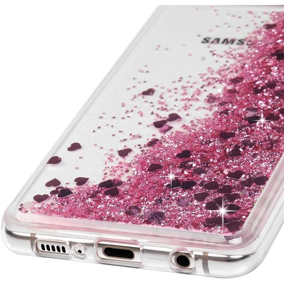 Husa compatibila cu Samsung Galaxy S10 cu Apa si Sclipici, Lichid si Glitter, Fashion, Roz, PlanetPhone