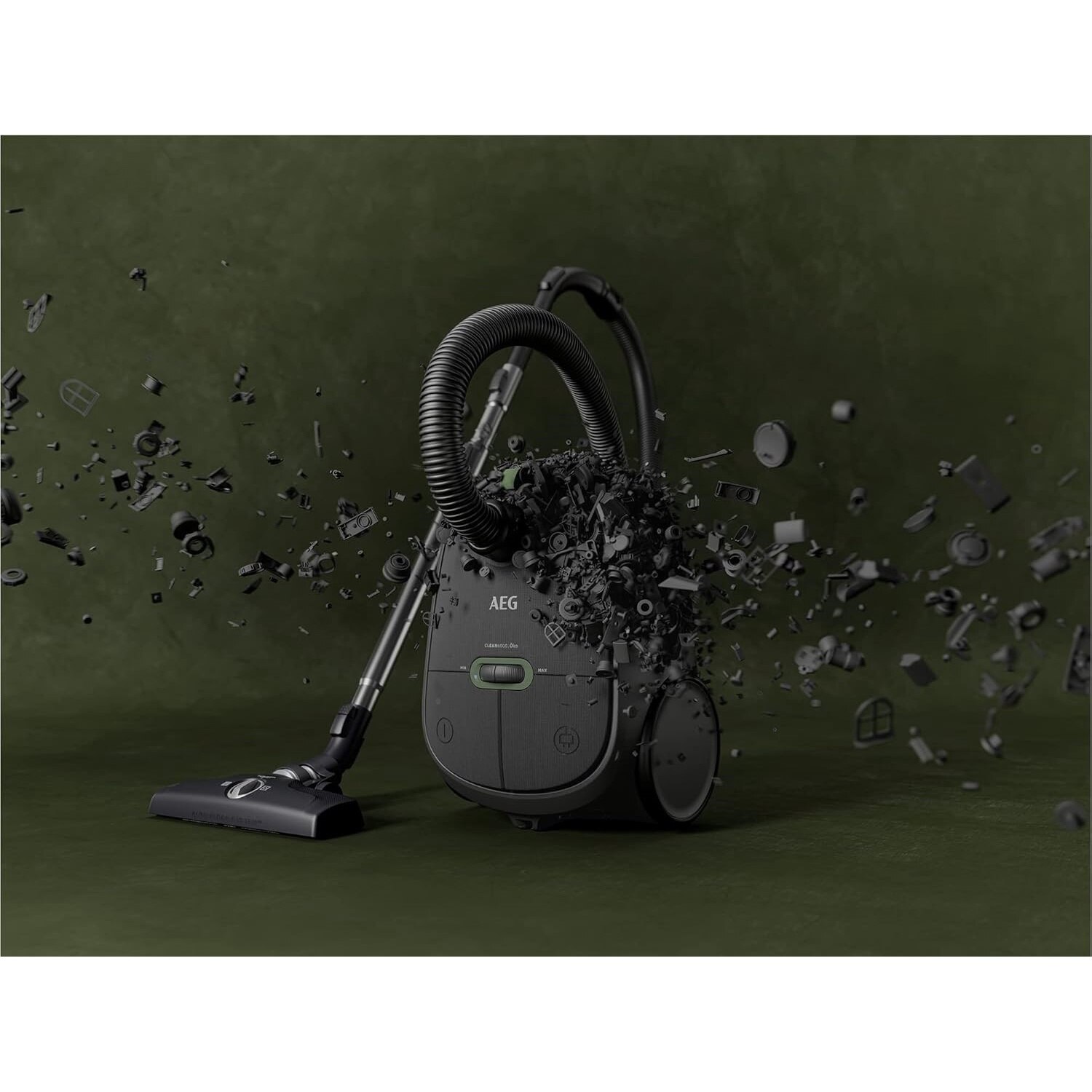 Aspirator cu sac AEG 6000 AB61C1OKO, putere mare de aspirare, roti XL, tub telescopic din otel inoxidabil, 65% material reciclat, cablu de 12 m, 850 W, accesorii, gri