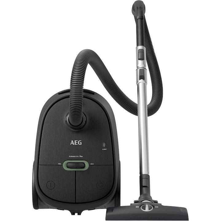 Aspirator cu sac AEG 6000 AB61C1OKO, putere mare de aspirare, roti XL, tub telescopic din otel inoxidabil, 65% material reciclat, cablu de 12 m, 850 W, accesorii, gri