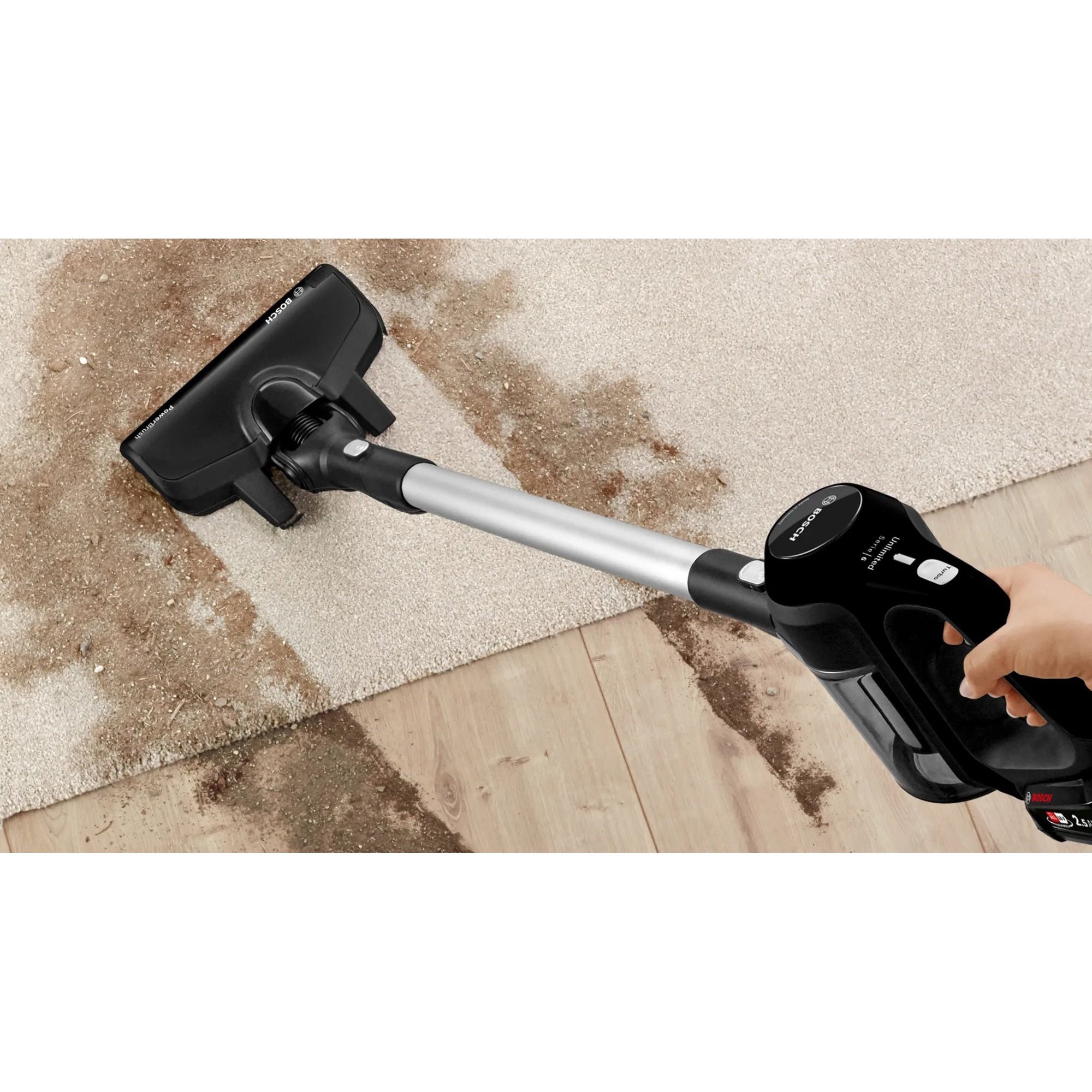 Aspirator vertical Bosch BBS611BSC, 18 V, 0.3 l, Negru