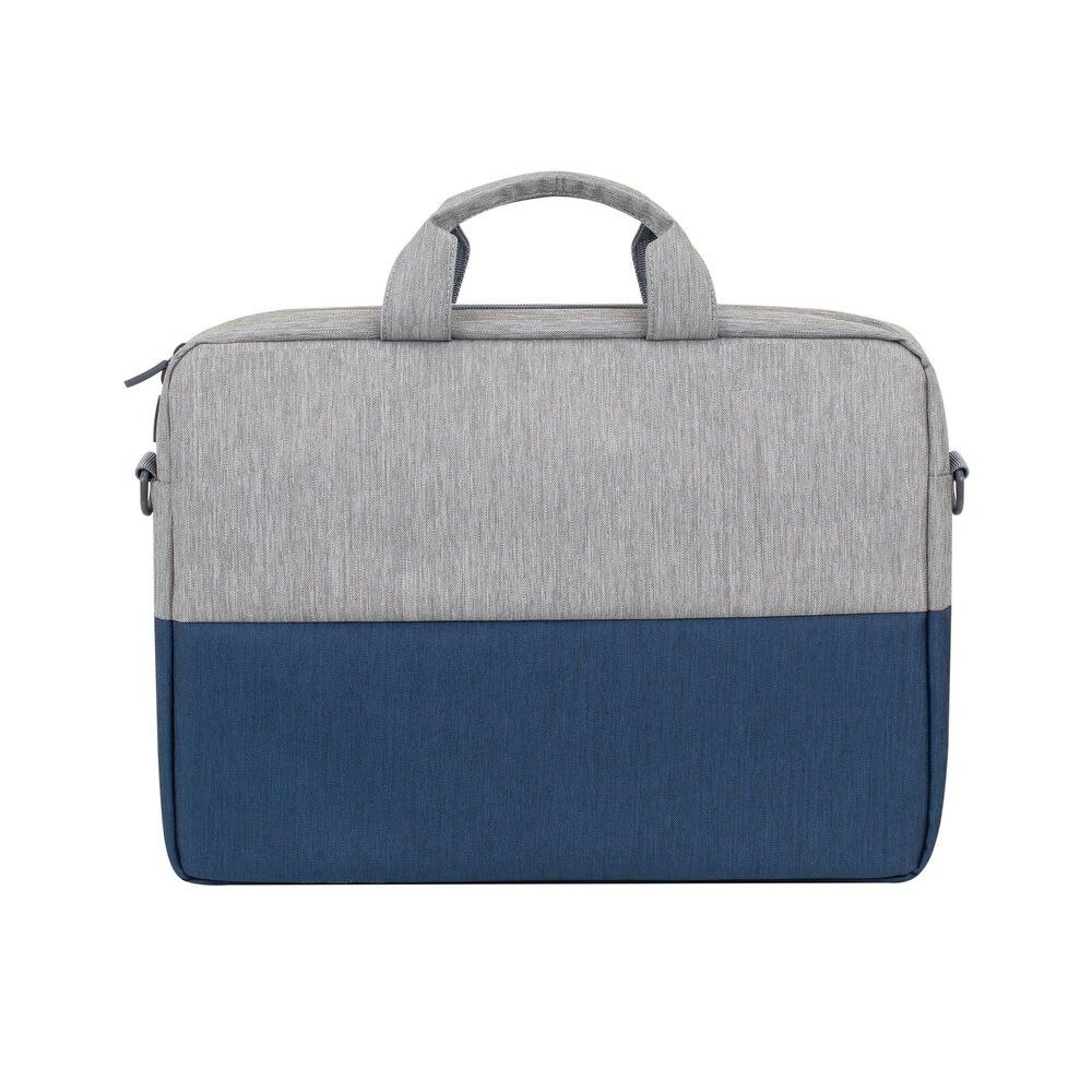 Geanta antifurt laptop, RivaCase, 15.6", Gri/Albastru inchis