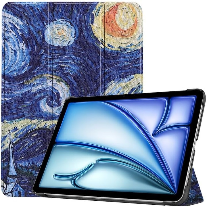 Husa pentru Apple iPad Pro 11 (2024) M4 cu functie wake-up/sleep tip stand starry night