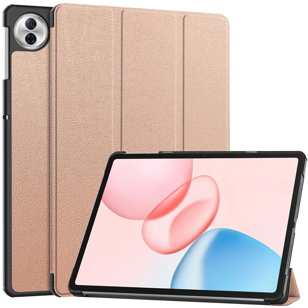 Husa tableta pentru Honor Pad 10, SKYDDAR INNOVATION, cu suport Multi-Unghi si functie Sleep/Wake, FoldPro, Roz, set cu sticker