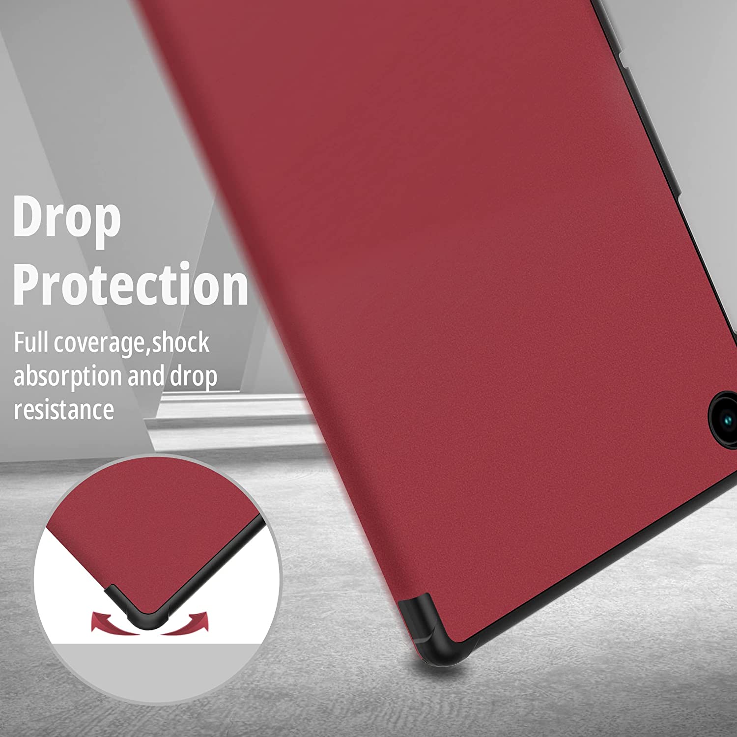 Husa pentru tableta NOKIA T20, Sigloo, Model Burgundy