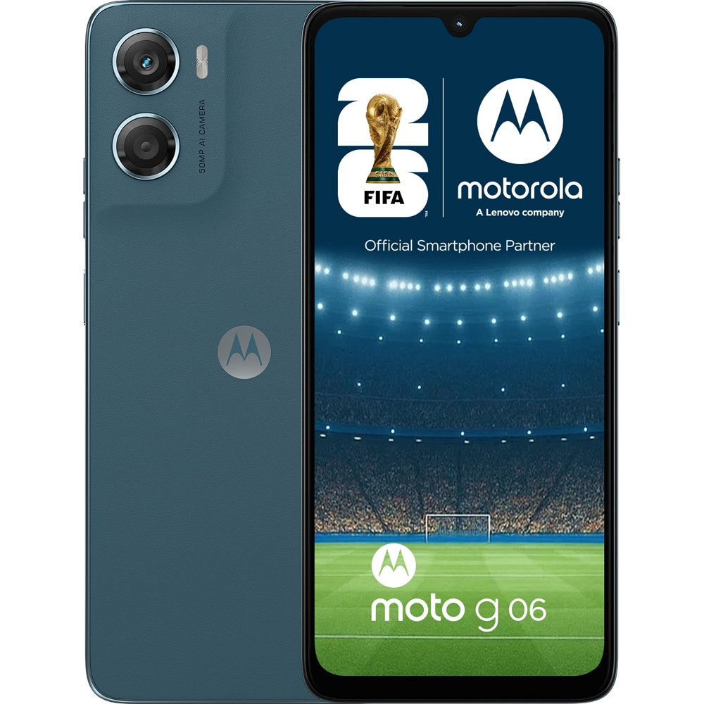 Telefon MOTOROLA G06, 64GB, 4GB RAM, Dual SIM, Tapestry Blue