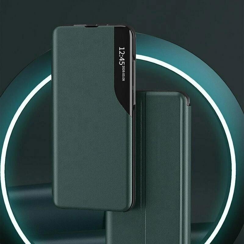 Husa pentru Samsung Galaxy S22 Ultra 5G, SKYDDAR INNOVATION, eFold, tip carte, set cu sticker, Verde