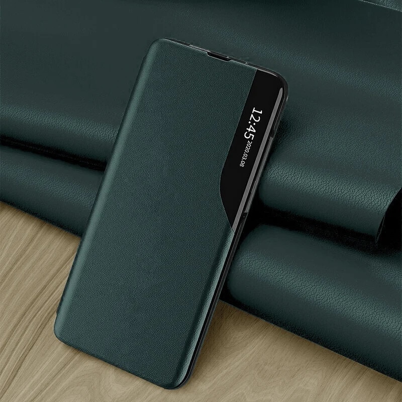 Husa pentru Samsung Galaxy S22 Ultra 5G, SKYDDAR INNOVATION, eFold, tip carte, set cu sticker, Verde