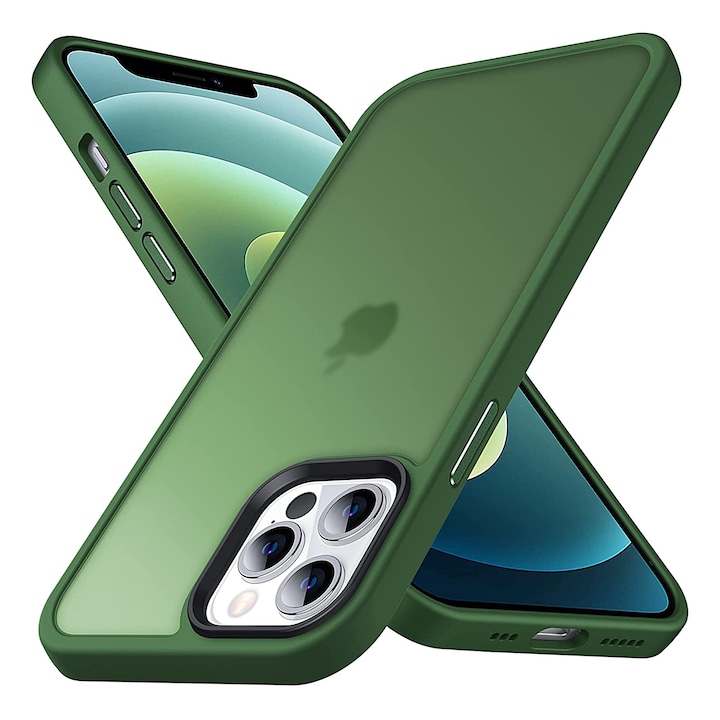 Husa pentru IPhone 12 / 12 PRO, MobileSmart, Hybrid ultra slim, carcasa spate Antisoc, Verde