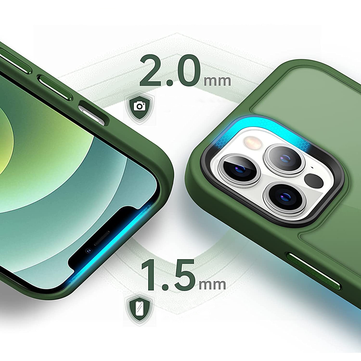 Husa pentru IPhone 12 / 12 PRO, MobileSmart, Hybrid ultra slim, carcasa spate Antisoc, Verde
