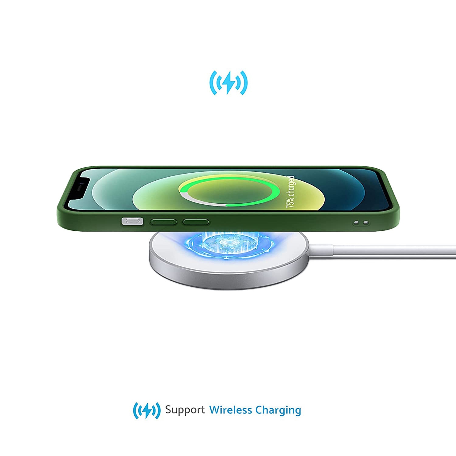 Husa pentru IPhone 12 / 12 PRO, MobileSmart, Hybrid ultra slim, carcasa spate Antisoc, Verde