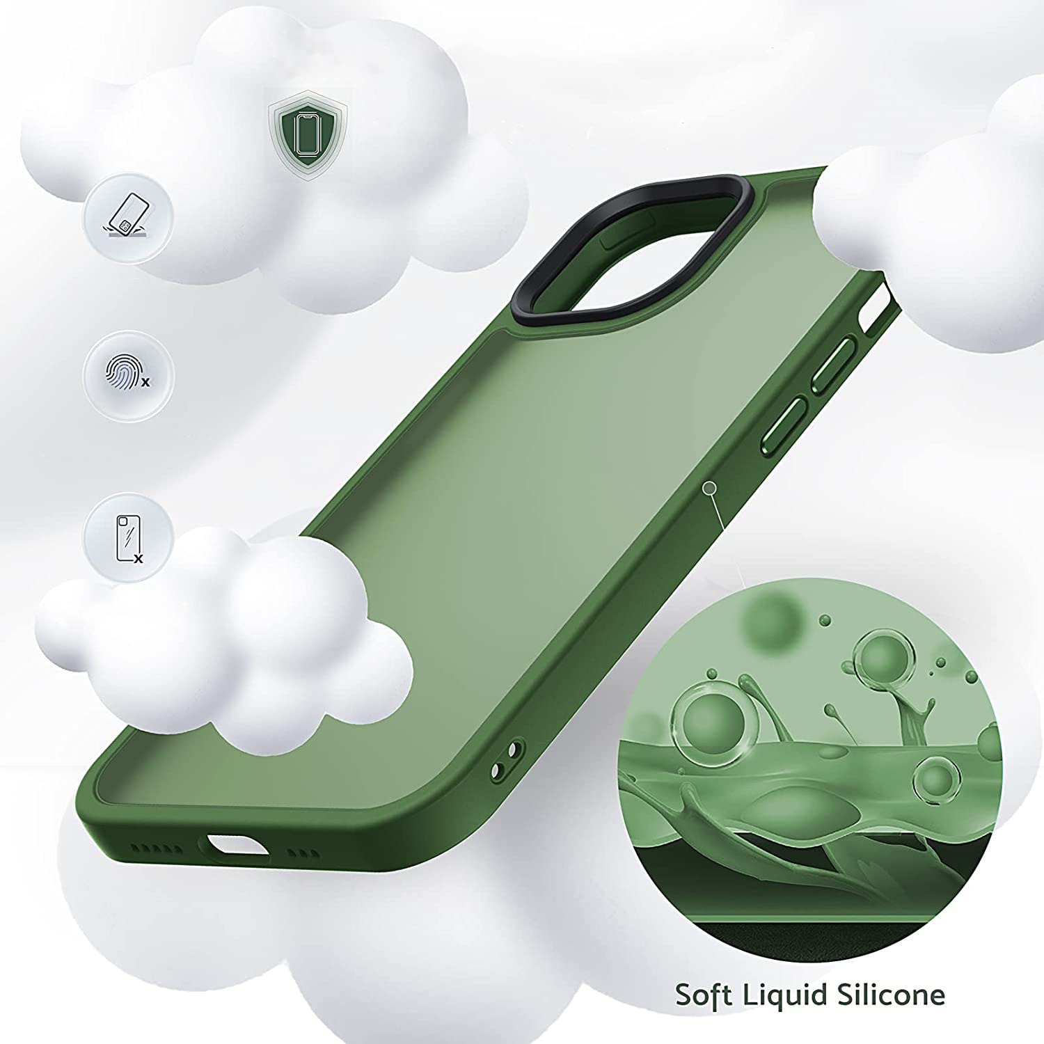Husa pentru IPhone 12 / 12 PRO, MobileSmart, Hybrid ultra slim, carcasa spate Antisoc, Verde