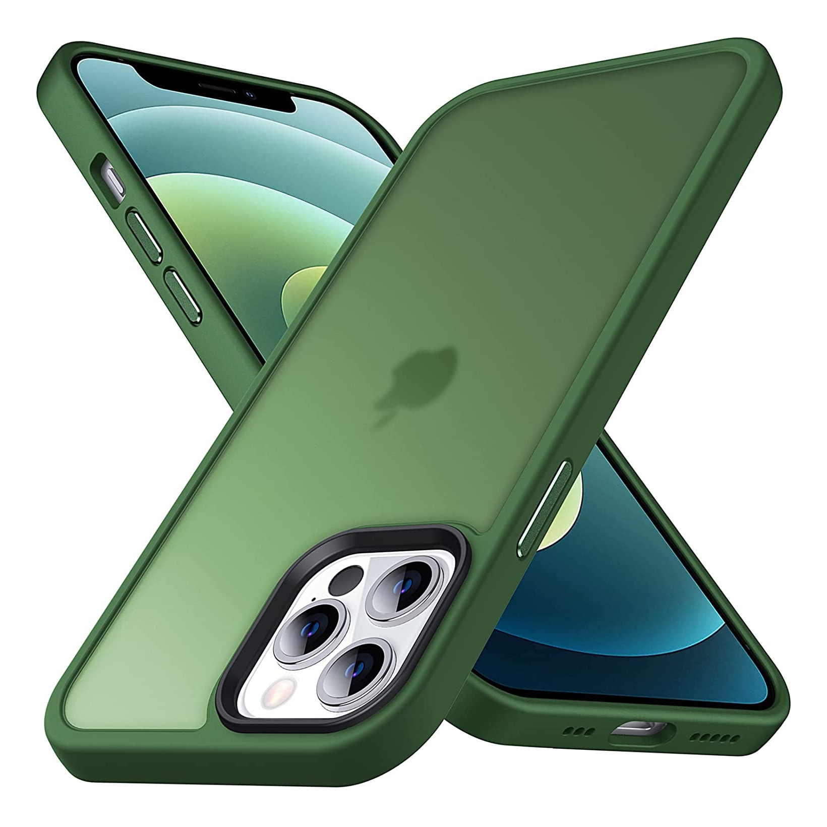 Husa pentru IPhone 12 / 12 PRO, MobileSmart, Hybrid ultra slim, carcasa spate Antisoc, Verde