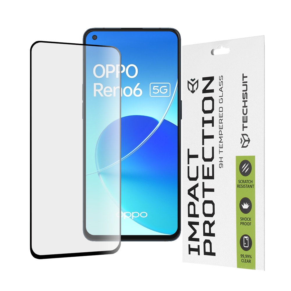 Folie pentru Oppo Reno6 5G, Techsuit 111D Full Cover / Full Glue Glass, Black