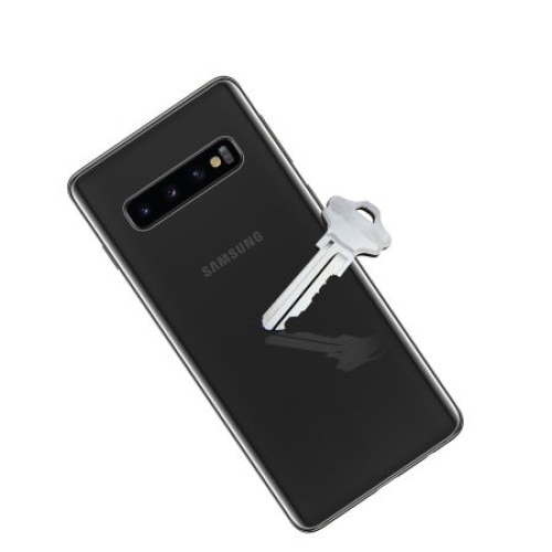 Folie de protectie spate compatibila cu Samsung Galaxy S10 din silicon, TPU, Perfect fit, acopera tot spatele, transparenta