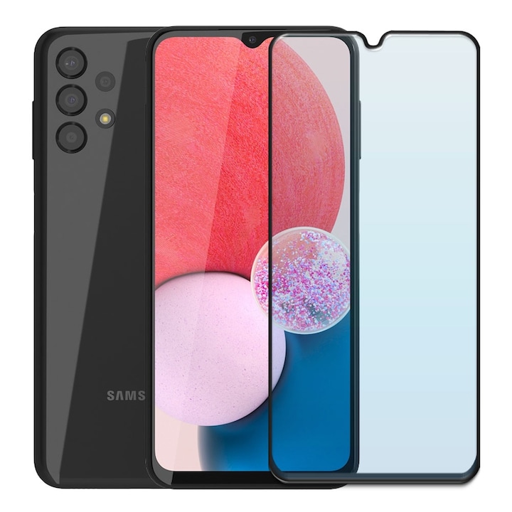 Folie din sticla securizata pentru Samsung Galaxy A13 (4G), HAMSTERBOX Glass Shield, Protectie completa ecran, Full face, Aplicare rapida, Case Friendly, Transparenta