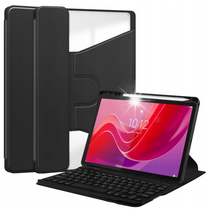 Husa cu tastatura pentru tableta Lenovo Tab M11 10.95" 11", neagra, 18mm grosime, functie de suport