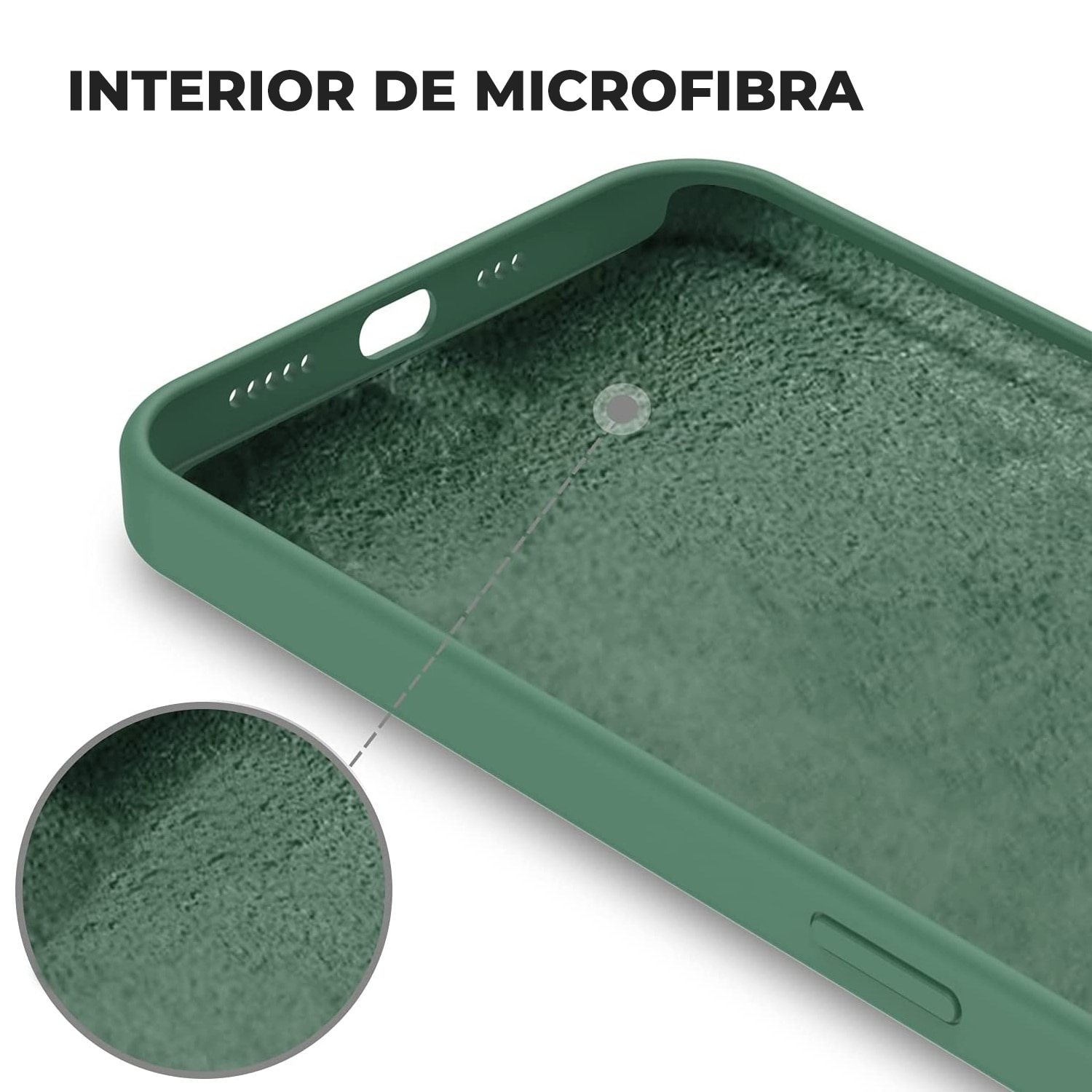Husa pentru iPhone 16 Pro DaDen®, Ultra Slim, Silicon, Calitate Premium, Interior din microfibra, Verde inchis