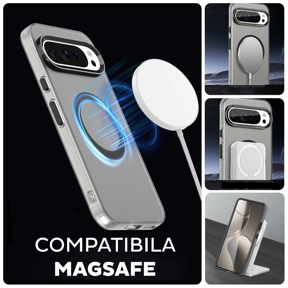 Husa pentru Google Pixel 10 / 10 Pro DaDen® CandyCase MagSafe, Antisoc, Incarcare wireless, Butoane protejate, Negru