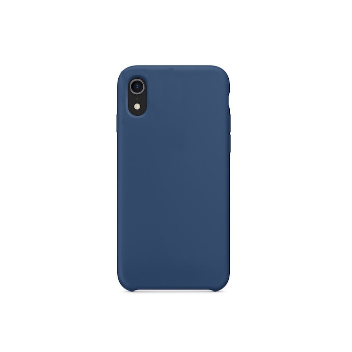 Husa Luxury pentru iPhone XR Albastru Cobalt Slim, Liquid Silicone iPhone XR