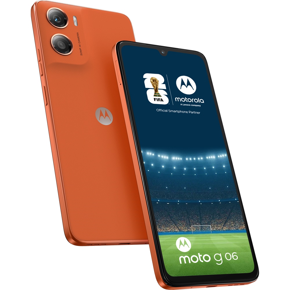 Telefon MOTOROLA G06, 64GB, 4GB RAM, Dual SIM, Arabesque Orange