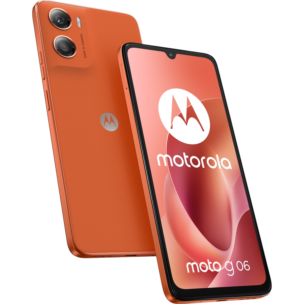 Telefon MOTOROLA G06, 64GB, 4GB RAM, Dual SIM, Arabesque Orange