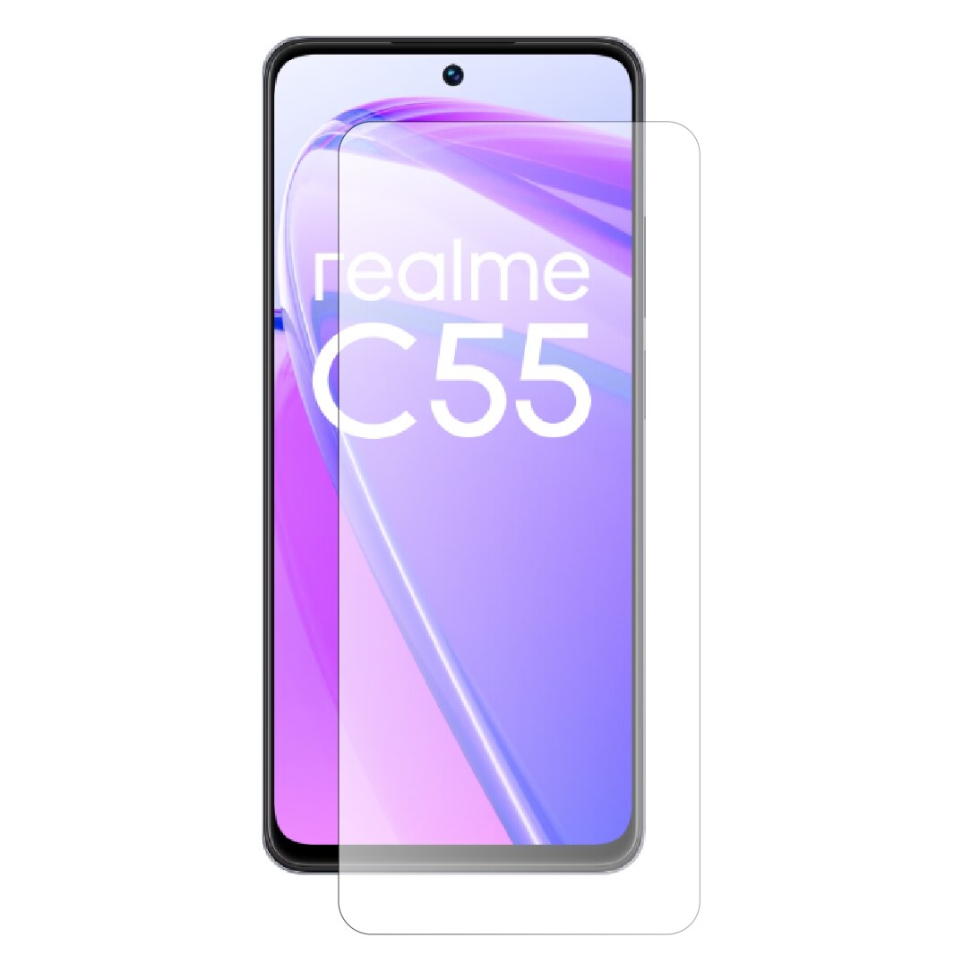Folie Protectie Pentru Realme C55, Rezistenta 9H, Full Glue, Montare usoara, Transparenta