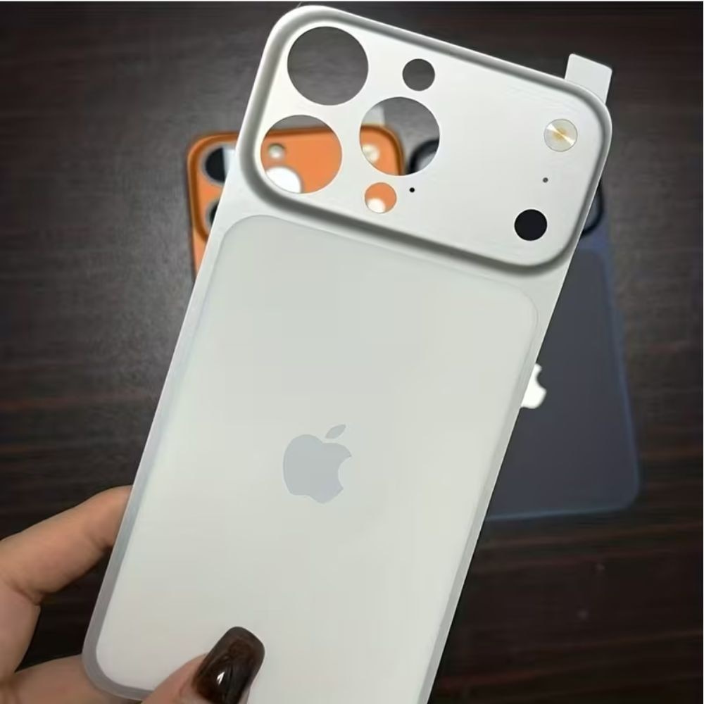 Folie spate telefon G-Tech pentru iPhone 15 Pro, transformare instantanee iPhone 17 Pro, Argintiu, design ultra-subtire