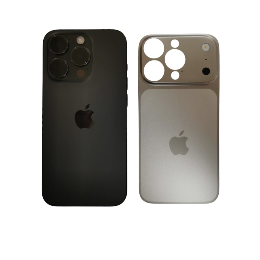 Folie spate telefon G-Tech pentru iPhone 15 Pro, transformare instantanee iPhone 17 Pro, Argintiu, design ultra-subtire