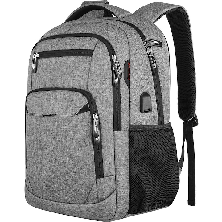 Rucsac laptop slim Enforose, 15.6 inch, anti-furt, port USB, culoare abanos