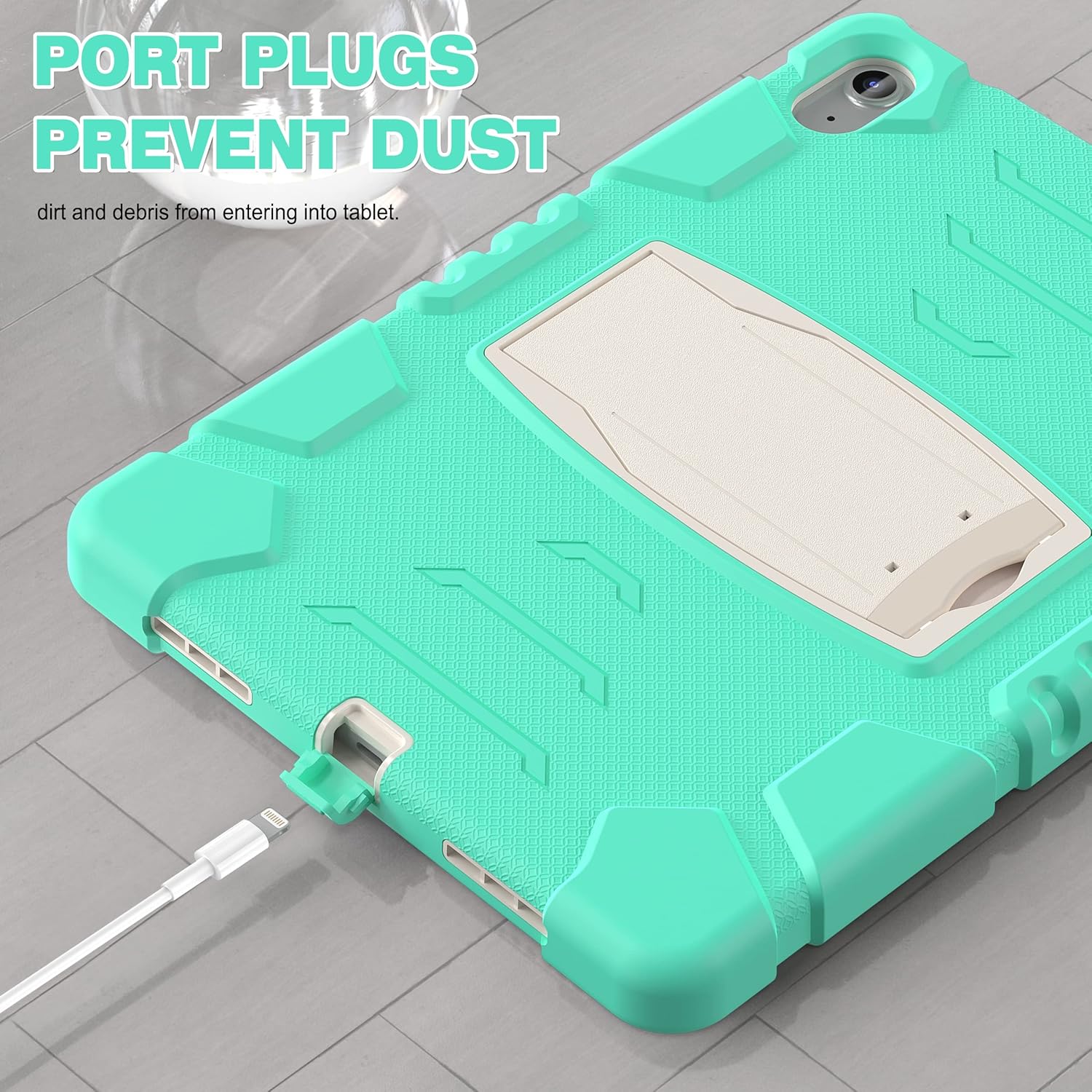 Husa Shockproof Armor pentru Samsung Galaxy Tab A9+, 11", Sigloo, stand Built-in, Protectie 360, Verde Aprins